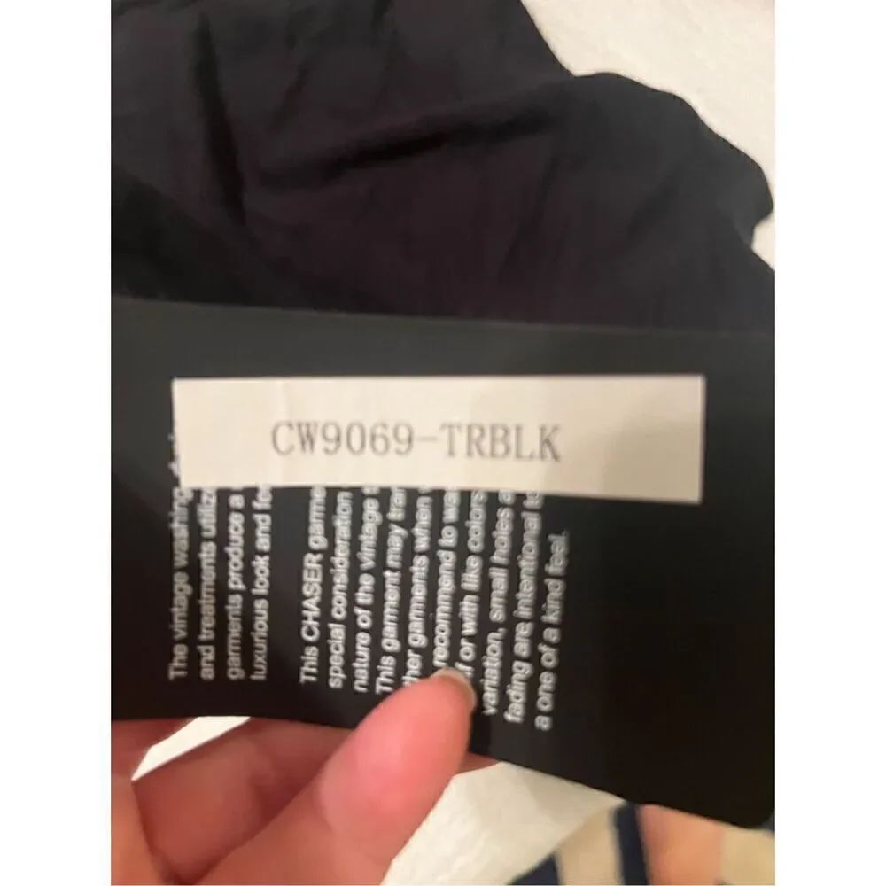 Chaser One Shoulder Ruffle Top In True Black NEW - Picture 6 of 6